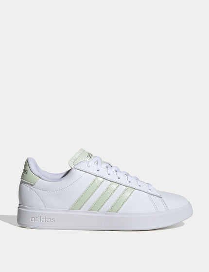 adidas Grand Court 2.0 Shoes - Cloud White/Linen Green/Matte Silverimage1- The Sports Edit