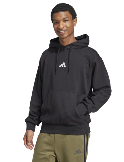 adidas Essentials Feelcozy Fleece Hoodie - Black/Whiteimages1- The Sports Edit