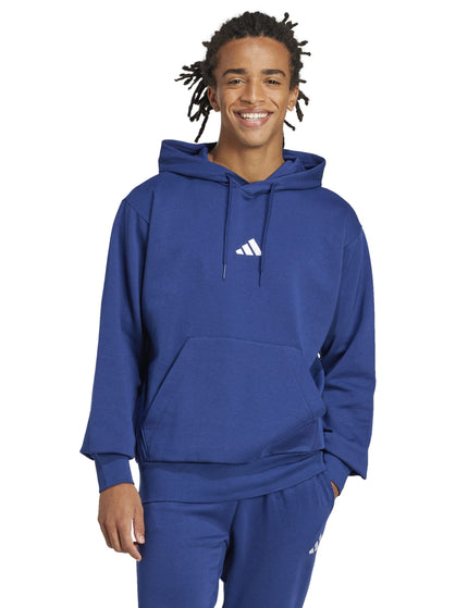 adidas Essentials Feelcozy Fleece Hoodie - Dark Blue/Whiteimages1- The Sports Edit