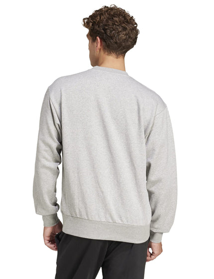 adidas Essentials Feelcozy Fleece Sweatshirt - Medium Grey Heather/Blackimages2- The Sports Edit