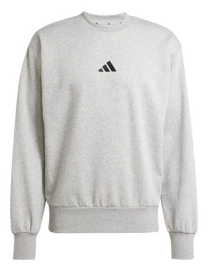 adidas Essentials Feelcozy Fleece Sweatshirt - Medium Grey Heather/Blackimages6- The Sports Edit