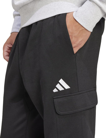 adidas Essentials Feelcozy Fleece Cargo Joggers - Black/Whiteimages4- The Sports Edit