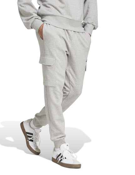 adidas Essentials Feelcozy Fleece Cargo Joggers - Medium Grey Heather/Blackimages3- The Sports Edit