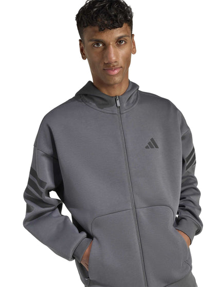 adidas Future Icons 3-Stripes Full-Zip Hoodie - Greyimages3- The Sports Edit