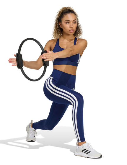 adidas Optime Essentials 3-Stripes 7/8 Leggings - Dark Blue/Whiteimages5- The Sports Edit