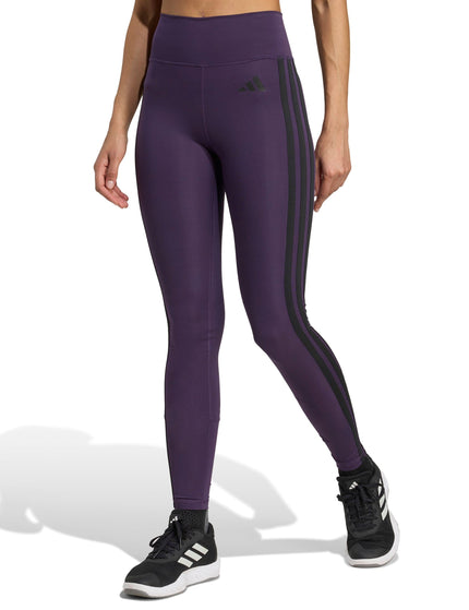 adidas Optime Essentials 3-Stripes 7/8 Leggings - Aurora Plum/Blackimage1- The Sports Edit