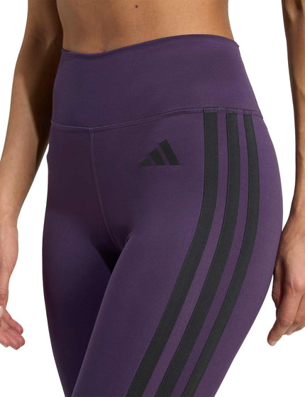 adidas Optime Essentials 3-Stripes 7/8 Leggings - Aurora Plum/Blackimage3- The Sports Edit