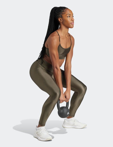 adidas Optime Essentials Shine 7/8 Leggings - Shadow Oliveimage4- The Sports Edit