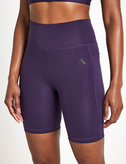 adidas Optime Essentials Stash Pocket 7-Inch Short Leggings - Aurora Plumimage1- The Sports Edit