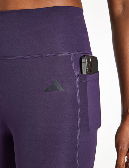 adidas Optime Essentials Stash Pocket 7-Inch Short Leggings - Aurora Plumimage3- The Sports Edit