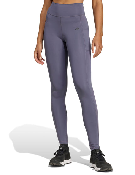 adidas Optime Full Length Leggings - Preloved Violetimage1- The Sports Edit