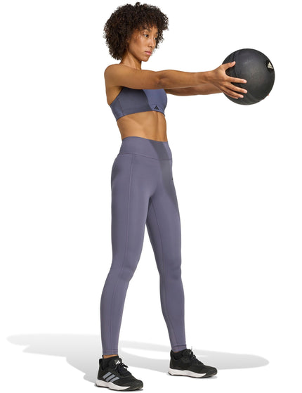 adidas Optime Full Length Leggings - Preloved Violetimage5- The Sports Edit