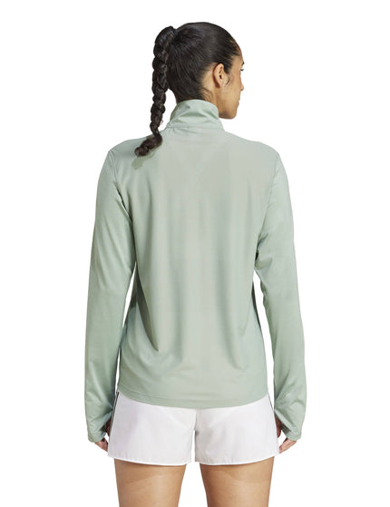 adidas Own the Run Half-Zip Jacket - Silver Greenimage2- The Sports Edit