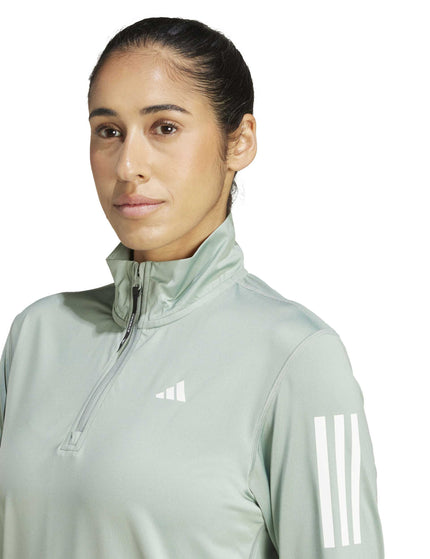 adidas Own the Run Half-Zip Jacket - Silver Greenimage3- The Sports Edit