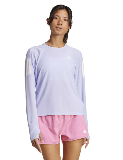 adidas Own The Run Long Sleeve Top - Violet Toneimage1- The Sports Edit