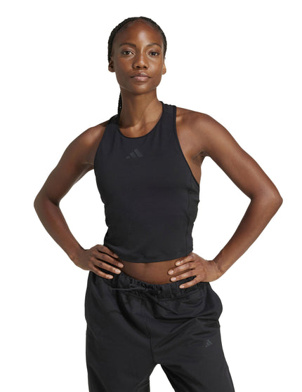adidas Power 3-Stripes Racerback Bra Tank Top - Blackimage1- The Sports Edit