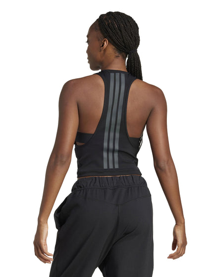 adidas Power 3-Stripes Racerback Bra Tank Top - Blackimage2- The Sports Edit