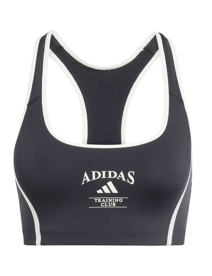 adidas Powerimpact Medium Support Heritage Bra - Black/Chalk Whiteimage8- The Sports Edit