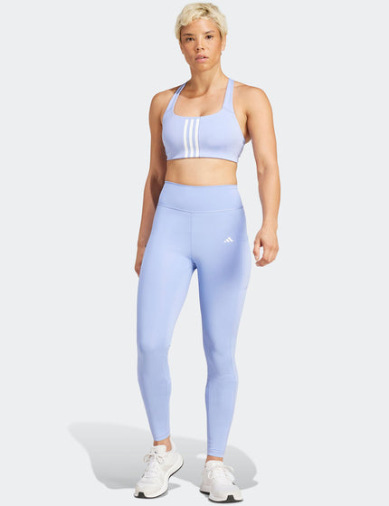 adidas Powerimpact Training Medium-Support 3-Stripes Bra - Blue Sparkimage5- The Sports Edit