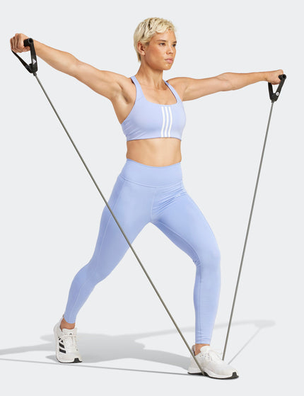 adidas Powerimpact Training Medium-Support 3-Stripes Bra - Blue Sparkimage6- The Sports Edit