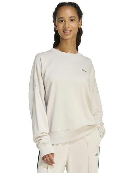 adidas Seasonal Essentials Colorpop Sweatshirt with Embroidered Graphic - Wonder Alumina/Collegiate Greenimages1- The Sports Edit