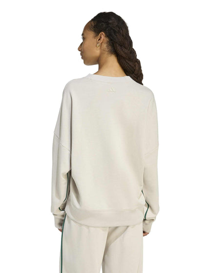 adidas Seasonal Essentials Colorpop Sweatshirt with Embroidered Graphic - Wonder Alumina/Collegiate Greenimages2- The Sports Edit