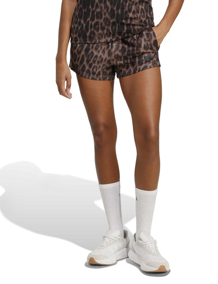 adidas Seasonal Essentials Leopard Print Woven Shorts with 3-Stripes - Multicolour/Earth Strataimages1- The Sports Edit