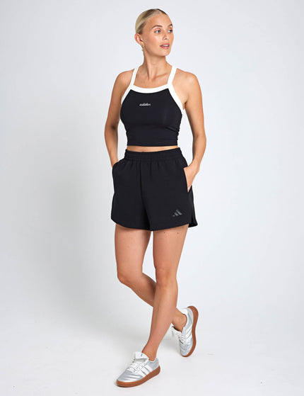 adidas Soft Lux Loose Shorts - Blackimages4- The Sports Edit