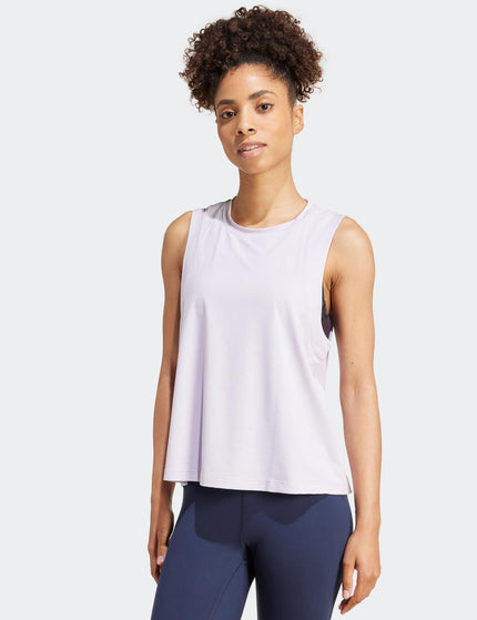 adidas Studio Tank Top - Silver Dawn/Grey Twoimage1- The Sports Edit