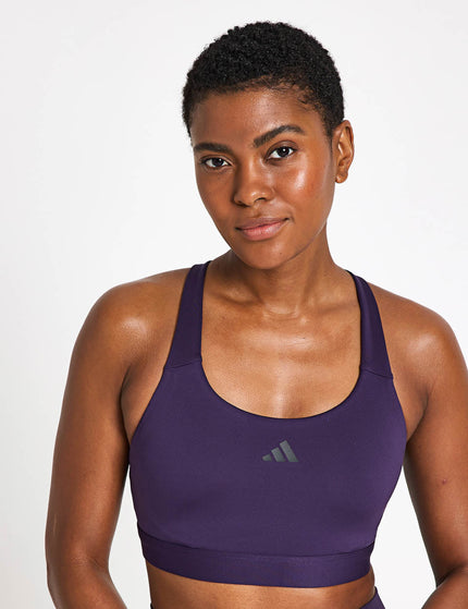 adidas TLRDREACT Training High-Support Bra - Aurora Plumimage1- The Sports Edit