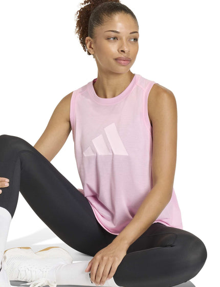 adidas Train Essentials Big Performance Logo Training Tank Top - True Pink/Clear Pinkimages3- The Sports Edit