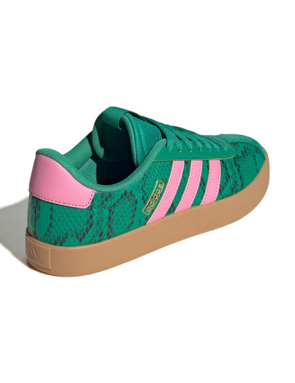 adidas VL Court 3.0 Shoes - Court Green/Bliss Pink/Gold Metallicimage3- The Sports Edit