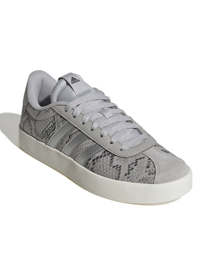 adidas VL Court 3.0 Shoes - Grey Two/Silver Metallic/Off Whiteimage2- The Sports Edit