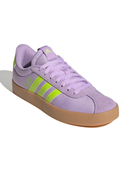 adidas VL Court 3.0 Shoes - Powder Plum/Solar Slime/Lucid Lemonimage2- The Sports Edit