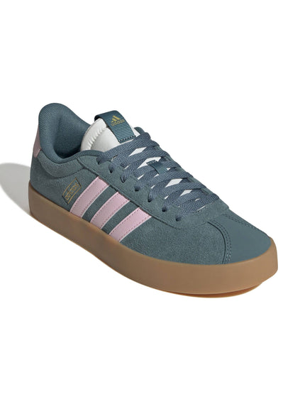 adidas VL Court 3.0 Shoes - Preloved Teal/Clear Pink/Gold Metallicimage2- The Sports Edit