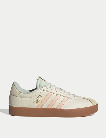 adidas VL Court 3.0 Shoes - Wonder White/Powder Coral/Linen Greenimage1- The Sports Edit