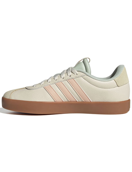 adidas VL Court 3.0 Shoes - Wonder White/Powder Coral/Linen Greenimage2- The Sports Edit