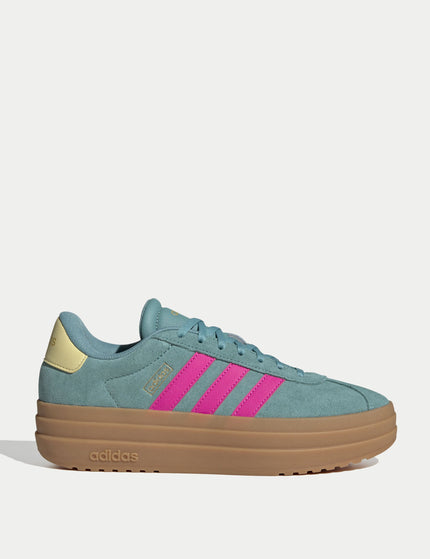 adidas VL Court Bold Shoes - Powder Teal/Shock Pink/Powder Yellowimage1- The Sports Edit