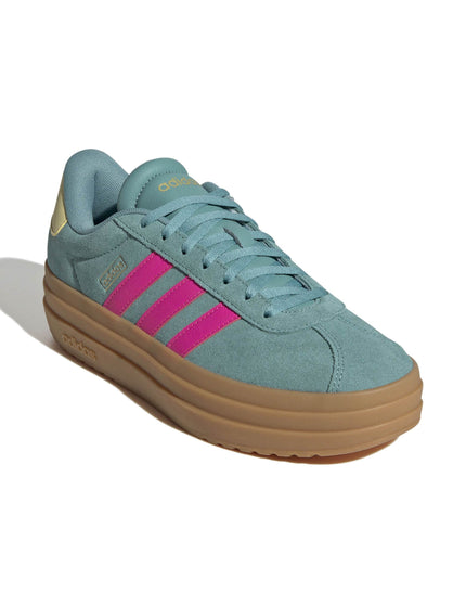 adidas VL Court Bold Shoes - Powder Teal/Shock Pink/Powder Yellowimage2- The Sports Edit