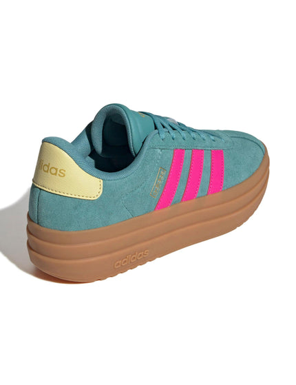 adidas VL Court Bold Shoes - Powder Teal/Shock Pink/Powder Yellowimage3- The Sports Edit