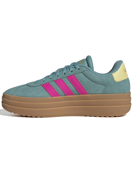 adidas VL Court Bold Shoes - Powder Teal/Shock Pink/Powder Yellowimage4- The Sports Edit