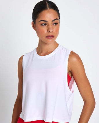 Featherweight Minimal Cropped Tank - Cloud White