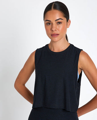 Featherweight Minimal Cropped Tank - Darkest Night
