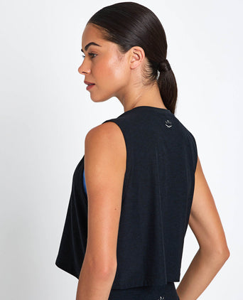 Featherweight Minimal Cropped Tank - Darkest Night