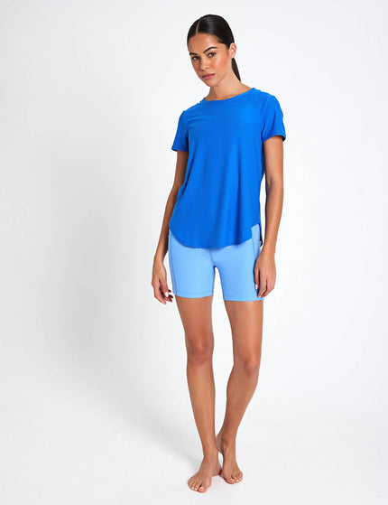 Beyond Yoga Featherweight On The Down Low Tee - Court Blue Heatherimage4- The Sports Edit