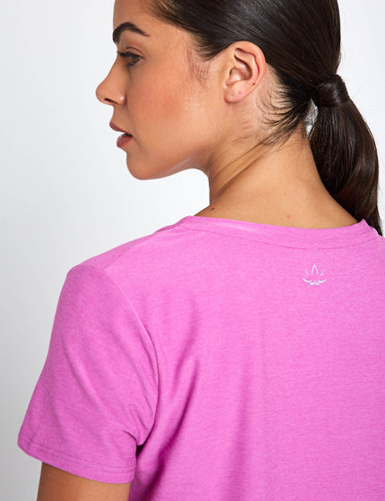 Beyond Yoga Featherweight On The Down Low Tee - Sunset Violet Heatherimages3- The Sports Edit