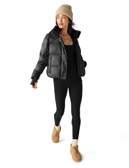 Beyond Yoga Big Cozy Hooded Puffer Jacket - Blackimage6- The Sports Edit