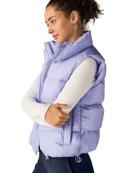 Beyond Yoga Big Cozy Puffer Vest - Blue Frostimage2- The Sports Edit