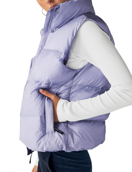 Beyond Yoga Big Cozy Puffer Vest - Blue Frostimage4- The Sports Edit