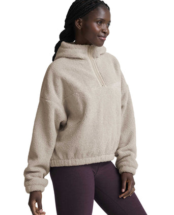Boucle Fleece Hooded Pullover - Nude Tint Heather